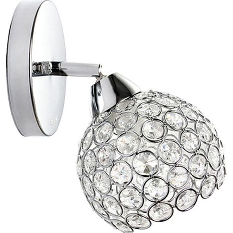 Applique Murale - Abat-jour en Perles de Cristal - Compatible E26/E27 - Pour Salle de Bain Chambre Salon Couloir - 1 Pièce (1/5)