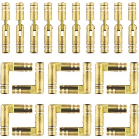 Mini Charnière Invisible en Laiton - 30 Pièces, 4 x 25mm, Cylindrique, Caché, Tonneau, Doré (1/5)