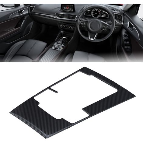 Embellecedor del panel de la palanca de cambios con volante a la izquierda, estilo fibra de carbono, para los modelos Mazda3 de 2019-2021.