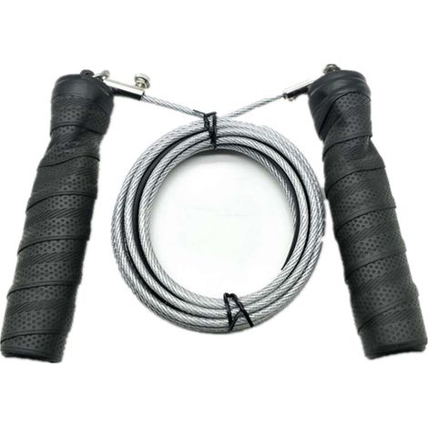 Corde à Sauter Réglable - Câble Acier Gainé PVC - Poignées Ergonomiques Anti-dérapantes - Pour Fitness Crossfit Cardio - 1 Pièce (1/5)