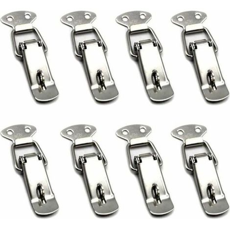 Loquet Bascule - Fermeture à Levier avec Ressort - Pour Tiroir Coffre Armoire Boîte à Outils - 73 mm - Lot de 8 (1/4)