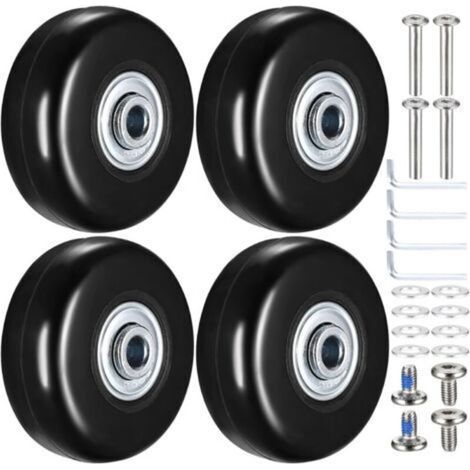 Vakuum-4 Pcs Roulettes de Valise de Remplacement, Roues de Remplacement pour Valise, 50x18mm Roues de Bagages de Remplacement, Roues de Chariot de Remplacement en Caoutchouc pour Valises et Trolleys (1/5)