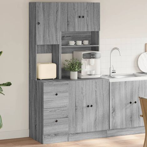 Küchenschrank Grau Sonoma 95x50x180 cm Holzwerkstoff
