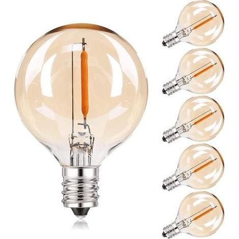 E12 LED-Ersatzbirne, G40-Fassung, dekorative Krone, Retro-Stil, warmweißes Licht (2200 K), 220–240 V, 6er-Pack (1/5)