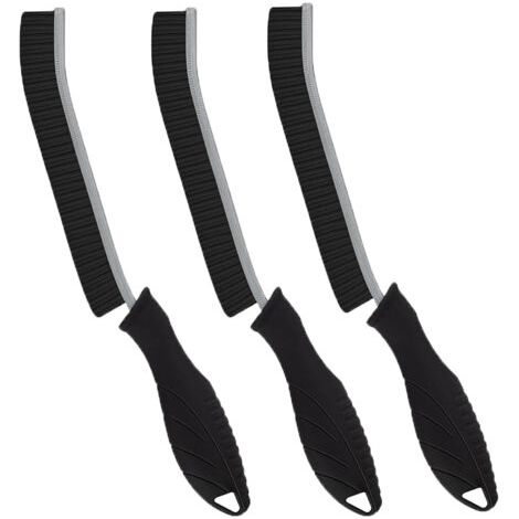 Brosse de nettoyage 3 pièces, brosse de nettoyage des espaces, brosse de calfeutrage de carrelage, brosse de salle de bain, outil de nettoyage ménager (noir) (1/5)