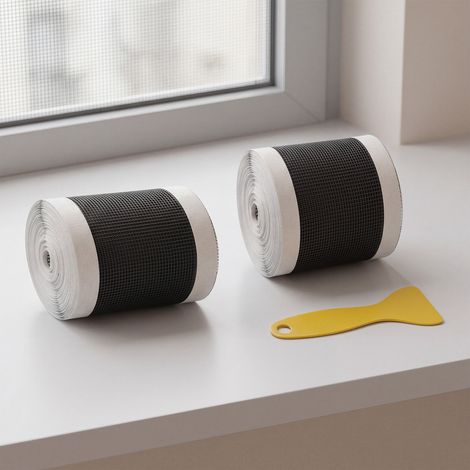 Selbstklebendes Reparaturklebeband für Fliegengitter mit Mücken- und Insektenschutz, Lochreparaturklebeband, DIY-Reparatur von staubdichten Fliegengittern – 1 Stück -- BIEMMEDUE (1/5)