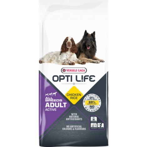 Croquettes Opti Life toutes races actives au poulet : 12.5 kg (1/2)