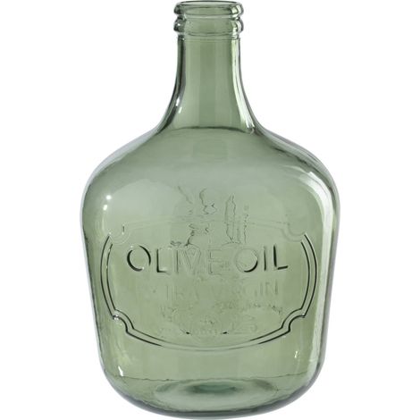 Vase en verre vert olive esprit dame jeanne - vert olive (1/3)