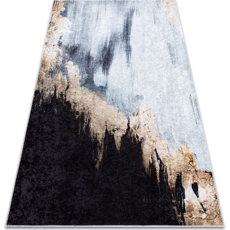 MIRO 51573.802 Waschteppich Abstraktion Anti-Rutsch - blau / gold blue 160x220 cm