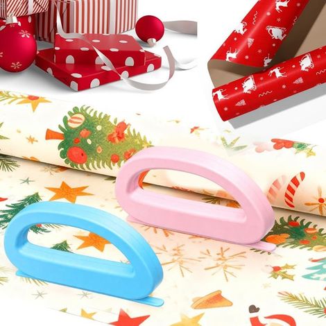 Lot de 2 coupe papier cadeau pour Noël, mini coupe papier, coupe papier cadeau, anniversaire, pour rouleaux de papier, cutter pour papier cadeau (1/5)