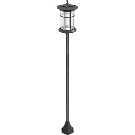 LAMPIONE SOLARE DA GIARDINO ALTO 184CM CON LUCE LED BIANCO FREDDO E IP44. NERO (1/5)