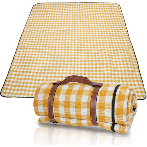 LaBlanc-Picknickdecke 200 x 200 cm, wasserdichte Picknickmatte, tragbare, isolierte, sanddichte Stranddecke mit Tragegriff, perfekt für Picknick/Outdoor/Camping/Strand/Park (1/5)