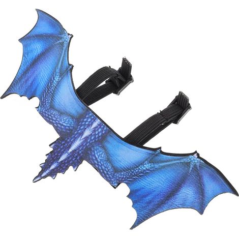 Leichtes, blaues Reptiliengeschirr aus Leder mit verstellbarem Brustgurt und Flügelschutz, für Geckos und kleine Reptilien bei Ausflügen. (1/5)