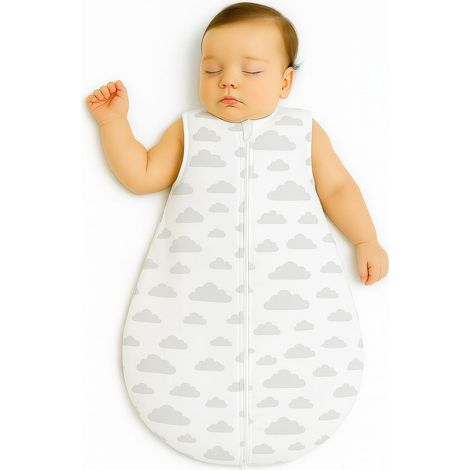 Sacco nanna arrotondato in cotone per bambini S 0-6 mesi estate TOG 1.0 - nuvole grigie (1/5)