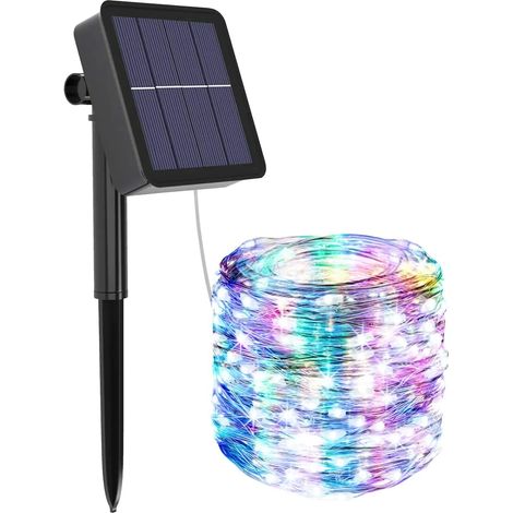 Catena di luci LED 20m per esterni con pannello solare - 8 modalità Multicolore Singolo