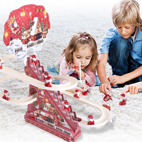 Elektronische Weihnachtsrutsche, automatische Lernfunktion für das frühe Kindesalter, batteriebetrieben, 9-teiliges Set, Weihnachtsmann. (1/5)