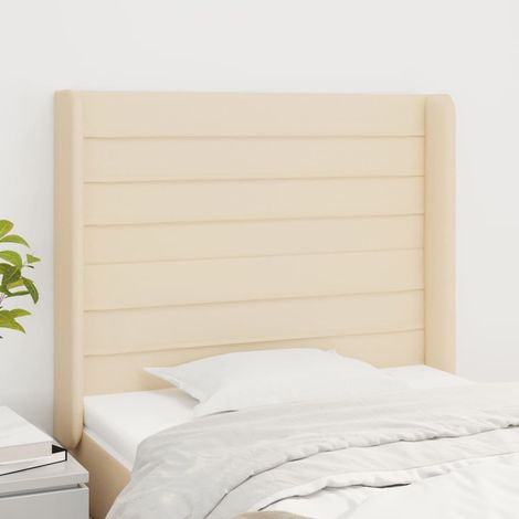 Kopfteil mit Ohren Creme 93x16x118/128 cm Stoff (1/5)