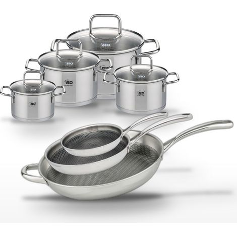 Lot de 3 Poêles 24/28/32 cm et 4 Faitouts 12/14/16/20 cm Elo Relief Evolution (1/5)