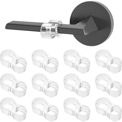 12 Pièces Butées de Porte Poignée PVC, Double Anneau Transparent Butoir De Porte Pare-chocs, Pour Porte/Fenêtre/Cadeau De Vacances/Murs/Protecteur De Meubles - Transparent (1/4)