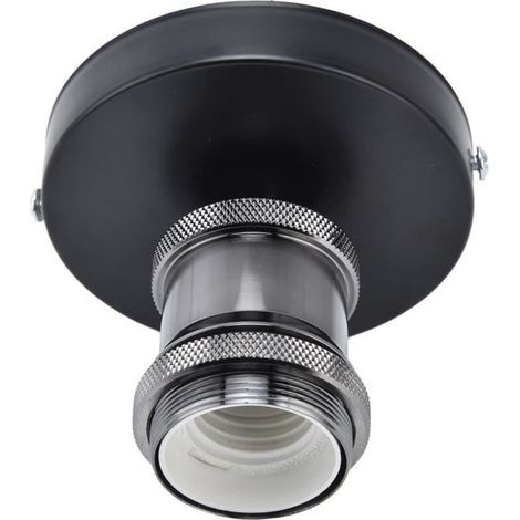 Douille de lampe vintage E26 E27 - - Support De Lampe De Plafond - Noir - ABS (1/4)