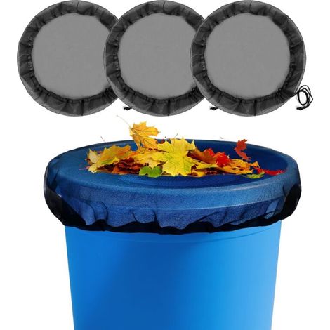 Lot de 3 filets pour citerne de pluie de 80 cm avec cordon de serrage réglable, moustiquaire, filet à mailles fines pour protéger contre les feuilles des insectes (80 cm) (1/5)