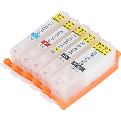 5er-Pack PGBK BK CMY Tintenpatronen, wiederverwendbar, mit permanentem Chip, kompatibel mit den Druckern 280 und 281, reibungsloser Betrieb, zuverlässige Qualität (1/5)