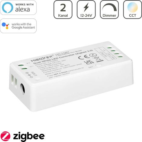 MiBoxer Zigbee 3.0 CCT LED Controller 2 Kanal 12/24V Multifunktion LED Strip Panel Steuerung FUT035Z (1/5)
