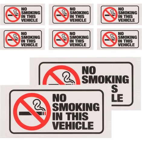 Autocollant « Interdiction de Fumer » pour Véhicule 8 Pièces Autocollant Non Fumeur, Autocollant de Fenêtre Autocollant « Interdiction de Fumer » pour Véhicule, Résistant aux Intempéries (1/5)
