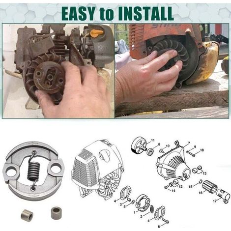 Kit frizione in acciaio e molla di tensione, adatto per tosaerba STIHL FS90 FC90 FS90 RFC100 FS100 FS110 M100 HT100 HT131 HT101 HL100 HL90, sostituisce i codici 4180-160-2000 e 41801602000.
