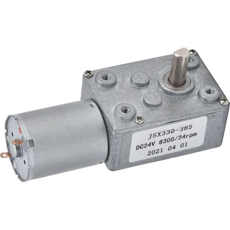 Moteur à réduction à engrenages à vis sans fin turbo JSX330‑370 à courant continu autobloquant 24 V CC 24 tr/min (1/5)