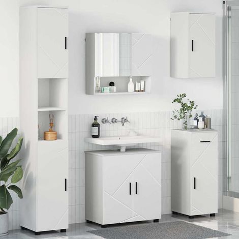 Bathroom Furniture Set 5 pcs White Engineered wood & Metal vidaXL (1/4)