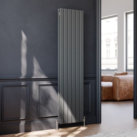 ELEGANT Vertical Column Designer Radiator Flat Panel 1800 x 452 mm Anthracite Double