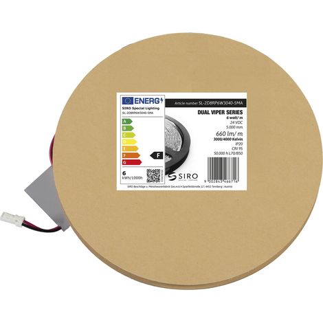 Siro Led Band 5m SL-VIPER DUO2POL 6W/m 3000K-4000K, LED Streifen ohne Punkte, 24 V/DC, Rolle 5 m (1/5)