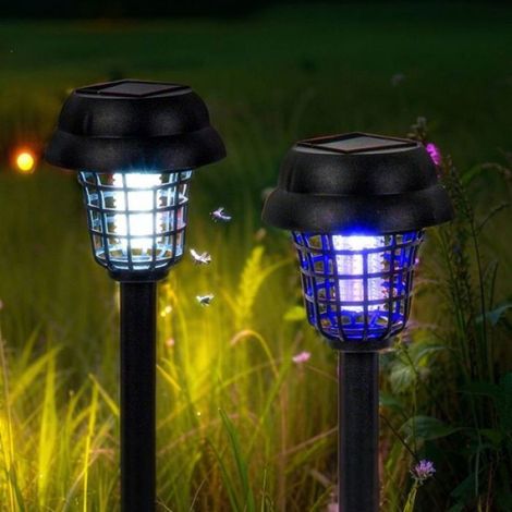 Lampe Solaire Anti-moustiques - 40x9x9 cm - 600 mAh - IP65 - Lumière Violette 365 nm - Pour Extérieur Pelouse Jardin - 1 Pièce (1/4)