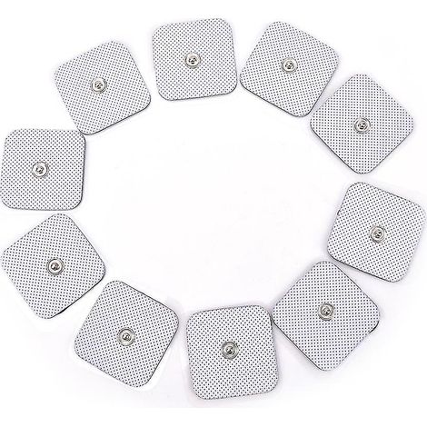 Lot de 10 électrodes de rechange en gel de silicone pour appareils de massage TENS (1/5)
