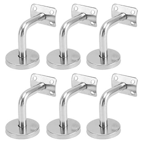 Lot de 6 supports de main courante inox – Fixation murale pour escaliers intérieurs et extérieurs – Acier inoxydable 304 – Installation rapide