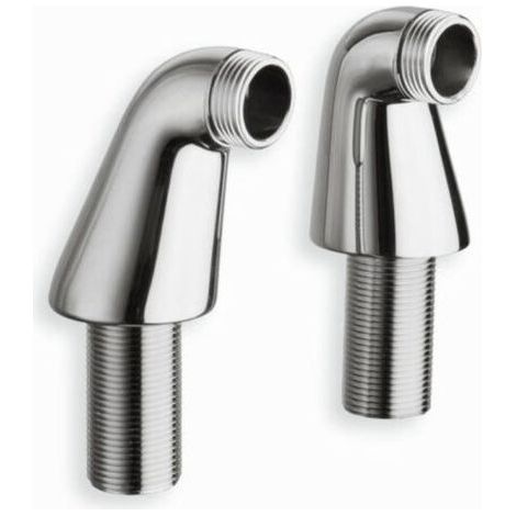 colonnettes chrome pour baignoire - LOT DE 2-inclinées- excentriques- mâle 20x27 (3/4) aux 2 extrémités (1/5)