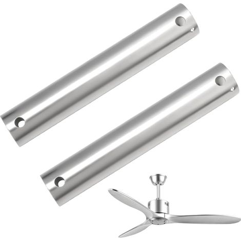 Lot de 2 tiges de descente universelles filetées de 15,2 cm pour ventilateurs de plafond extérieurs et intérieurs pour porche, chambre à coucher, salon, accessoires d'installation (1/5)