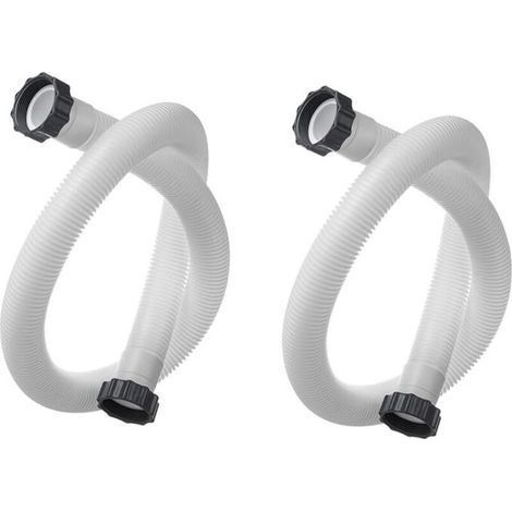 Set mit 2 Ersatzschläuchen für Schwimmbadfilter – Durchmesser 38 mm – Länge 150 cm mit Muttern – Kompatibel mit Pumpen (1/4)