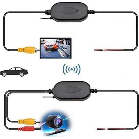 Trade Shop - DRAHTLOSES RCA-KIT FÜR RÜCKFAHRKAMERA 2,4GH VIDEOSENDER-EMPFÄNGER - (1/4)