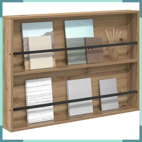 Porte-revues - 890862 - Chêne artisanal - Bois d'ingénierie - 100 x 12 x 70 cm (1/5)