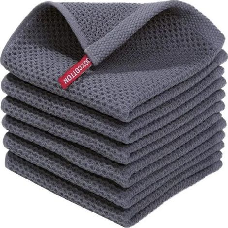 Torchon De Cuisine - 100 % Coton - 30 x 30 Cm - Absorbant Et Doux - Pour Essuyage Vaisselle Et Surfaces - Lot De 6 (1/5)