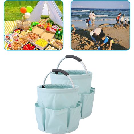 2-teilige Multifunktionstasche mit Fächern und Griff, leicht und faltbar (EVO): Einfach zu tragen und zu reinigen. Ideal für Gartenarbeit, Camping, Sammeln, Picknicks und diverse Haushaltsaufgaben – H (1/5)