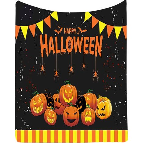 Couverture Flanelle Fantôme Halloween - 130 x 150 cm - Pour Canapé Lit Picnic Camping - 1 Pièce (1/5)