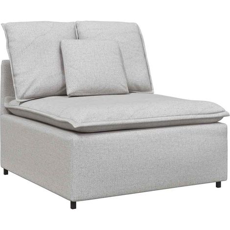 Modulo Centrale Divani da Giardino  Divano Modulare con Cuscini Grigio Nuvola 100cm (1/5)