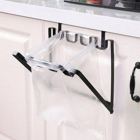 Support De Sacs Poubelles À Suspendre Sur Porte D'armoire De Cuisine (Noir) (1/2)