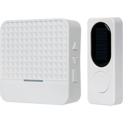 Système d'alarme de sonnette sans fil solaire étanche, portée de 300 mètres, 52 anneaux avec lumière LED (1/5)