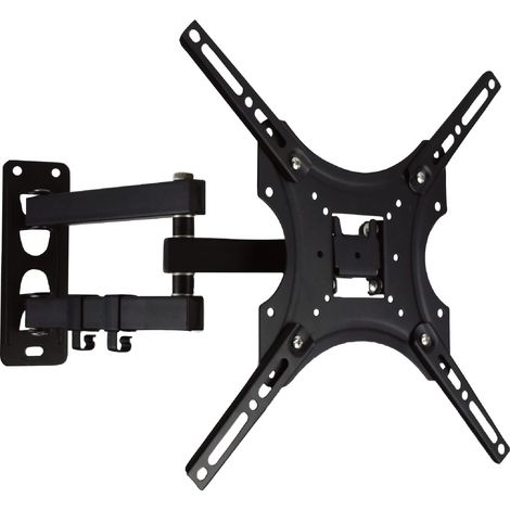 Support Mural TV SQM9232/10 - Téléviseurs de 26 à 70 Pouces - Max. 35 KG - Téléviseurs LED, LCD, QLED, OLED, Incurvés et Plats - Gestion des Câbles TV - Trous de Montage VESA - Noir (1/4)