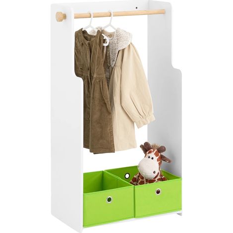Armario infantil, diseño apto para niños, amplio espacio de almacenamiento, color marfil. (1/5)