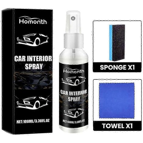 Homonth spray lissant pour intérieur de voiture, sièges et tableau de bord, nettoyage, décontamination et entretien sans eau, rénovation